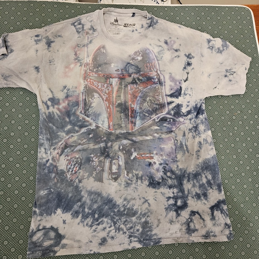 Disney Parks Star Wars Boba Fett Tshirt Mandalorian  Mens Size XXL 2XL Tie Dye‎